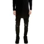 New Men Black Ripped Skinny Jeans Hip Hop swag Denim Scratched Biker Jeans Joggers pants Famous Brand Designer Men Trousers - Image 2