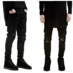 New Men Black Ripped Skinny Jeans Hip Hop swag Denim Scratched Biker Jeans Joggers pants Famous Brand Designer Men Trousers - Image 4