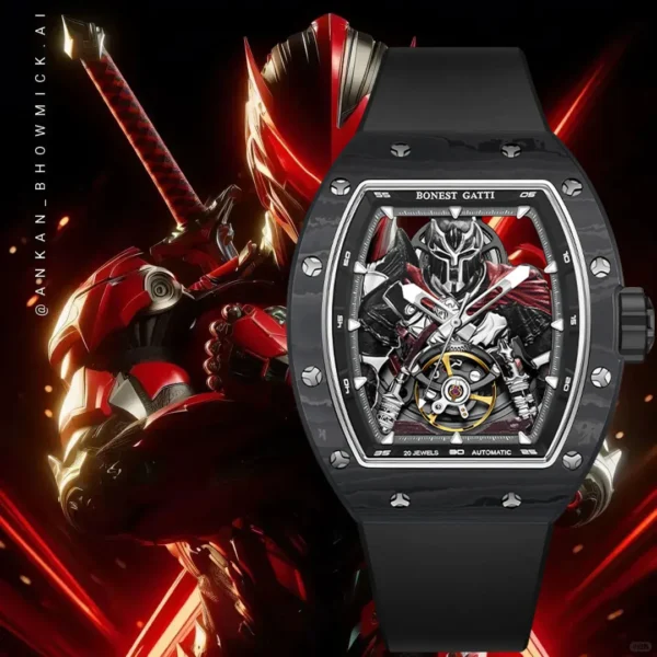 S026487d03fc845ab8bd111b673b9f2e7o.webp BONEST GATTI 2025 New Men Automatic Watches Carbon Fiber Mechanical Wristwatch Sapphire Glass Water Resistant Clock Gift for Men - Image 1