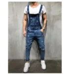 New Fashion Men's Jeans Overalls High Street Ripped Denim Jumpsuits Hip Hop Men Cargo Bib Pants Cowboy Male Jean Dungarees 2023 - Image 3