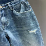 Ripped Jeans Men New Personality Fashion Vintage Blue Streetwear Baggy Denim Pants Casual Tapered Hole Frayed Trousers Male - Image 5