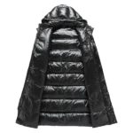 Fashion Long Coat men Warm Parkas Men's Winter Hooded Down Jacket High-end Black Gold Glossy Ultra Light White Duck Down Coat - Image 4