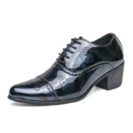 Men's High Heel Shoe Pointed Leather Dress Shoes for Men Fashion Height Increasing Party Prom Wedding Oxfords Zapatos De Hombre - Image 4
