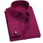 Men's French Cufflink Shirt Bamboo Fiber Long-Sleeved Business Formal Dress Shirts Men's Tuxedo Button French Clothing Wedding - Image 10