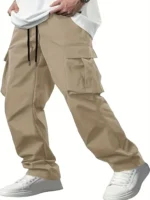 2024 Amazon Summer New Men's Work Pants European and American Independent Station Drawstring Multi Pocket Casual Pants - Image 3