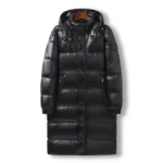 Fashion Long Coat men Warm Parkas Men's Winter Hooded Down Jacket High-end Black Gold Glossy Ultra Light White Duck Down Coat