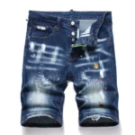 New Fashion Summer Male Denim Jeans Shorts Italian High Street Style Men Blue Straight Ripped Denim Shorts Jeans Casual Jeans 42 - Image 13