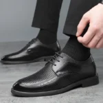 2025New Shoes for Men Summer Breathable Hollow Out Shoe Fashion Business Dress Shoes Luxury Casual Leather Shoes for Men Loafers - Image 5