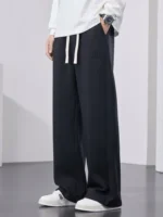 Men's Straight Sweatpants Wide Leg Cotton Track Pants Drawstring Letter Sports Baggy Pants Casual Long Trousers Big Size 8XL - Image 4