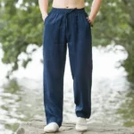 Men's Beach Pants Joggers  Streetwear Cotton Linen Sweatpants Casual Pants Hawaiian Vacation Loose Summer Long - Image 7
