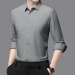 Premium Men's Ultra-Stretch Shirt - High-Quality Silky Business Formal Long-Sleeve Shirt for Social and Casual Wear - Image 14