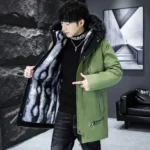 Winter Men's Long Down Jacket Fashion Male Thermal Parkas Coats Casual Men Classic Fur Collar Warm Padded Jackets Clothing 5XL - Image 7