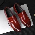 Men's Shoes Loafers Dress Man British Casual Single Leather Small Square Toe Mens Genuine Shoe Formal Black Elegant Good Quality - Image 3