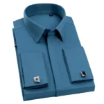 Men's French Cufflink Shirt Bamboo Fiber Long-Sleeved Business Formal Dress Shirts Men's Tuxedo Button French Clothing Wedding