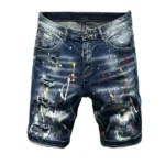 New Fashion Summer Male Denim Jeans Shorts Italian High Street Style Men Blue Straight Ripped Denim Shorts Jeans Casual Jeans 42 - Image 8