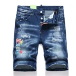 New Fashion Summer Male Denim Jeans Shorts Italian High Street Style Men Blue Straight Ripped Denim Shorts Jeans Casual Jeans 42 - Image 10