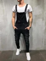 New Fashion Men's Jeans Overalls High Street Ripped Denim Jumpsuits Hip Hop Men Cargo Bib Pants Cowboy Male Jean Dungarees 2023 - Image 8