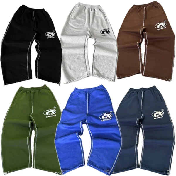 S66cdd4b4149c4a9e944642b3d6e585d0L.webp Y2K Man Pants Cargo Joggers vintage Casual Embroidered Cotton sweatpants Men Women NEW fashion Wide Leg Pants merican Streetwear - Image 1