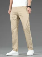 Spring Summer New Men's Casual Pants Thin Mulberry Silk Soft Business Casual Trousers Slim Straight Elastic Suit Pants Male - Image 7