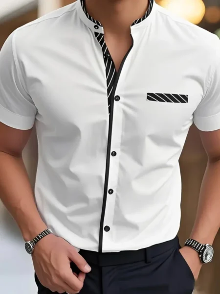 S70047461b88e43d9808dde7ad3a7bb55t.webp 2025 new model of men's shirts in various colors 3D printed shirts business office clothing casual breathable fabric - Image 1