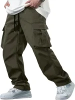 2024 Amazon Summer New Men's Work Pants European and American Independent Station Drawstring Multi Pocket Casual Pants - Image 2