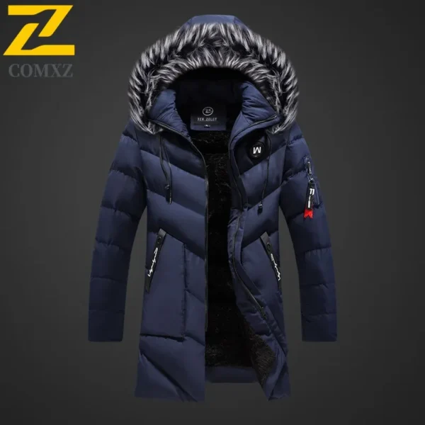 S715b0f70e35642208ec64d25cb7399dcZ.webp Men Parka Coat 2025 Hooded Trendy Windproof Outdoor Skiing Warm Winter Jacket Travel Snow Sports Lightweight Long Down Jacket - Image 1