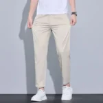 2025 New Summer Ankle-Length Pants Men Straight Fit Fashion Thin Brand Clothing Solid Color Casual Trousers Male 28-38 - Image 9