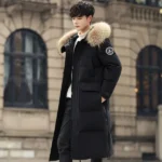 New Winter Couple White Duck Down Windproof Parkas Down Jacket Men's Long Thickened Extreme Winter Coat Oversized Fur Collar - Image 5
