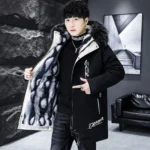 Winter Men's Long Down Jacket Fashion Male Thermal Parkas Coats Casual Men Classic Fur Collar Warm Padded Jackets Clothing 5XL - Image 9