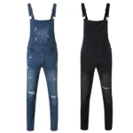 New Fashion Men's Jeans Overalls High Street Ripped Denim Jumpsuits Hip Hop Men Cargo Bib Pants Cowboy Male Jean Dungarees 2023 - Image 4