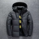 Men's Coat Windproof White Duck Down Jacket Men Winter Removable Cap Parkas Solid Color Outdoor Casual Hooded Overcoat Clothes - Image 2