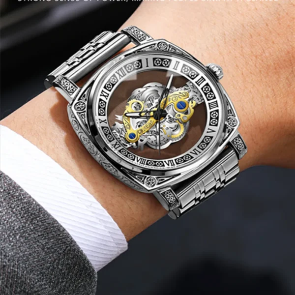 S9c76a5cf4f124516b573e3e1196db3dfw.webp BINBOND New 432 Men's Quartz Watch Tourbillon Men's Fully Automatic Luminous Hollow Watch Fashion Non Mechanical Watch - Image 1