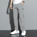Men's Pants 2025 Summer New Black Gray Thin Business Casual Pants Outdoor Elastic Breathable Straight Leg Sweatpants - Image 6