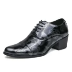 Men's High Heel Shoe Pointed Leather Dress Shoes for Men Fashion Height Increasing Party Prom Wedding Oxfords Zapatos De Hombre - Image 5