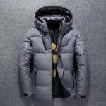 Men's Coat Windproof White Duck Down Jacket Men Winter Removable Cap Parkas Solid Color Outdoor Casual Hooded Overcoat Clothes - Image 5