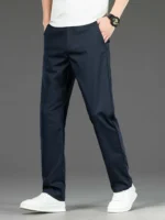 Spring Summer New Men's Casual Pants Thin Mulberry Silk Soft Business Casual Trousers Slim Straight Elastic Suit Pants Male - Image 9
