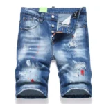 New Fashion Summer Male Denim Jeans Shorts Italian High Street Style Men Blue Straight Ripped Denim Shorts Jeans Casual Jeans 42 - Image 12