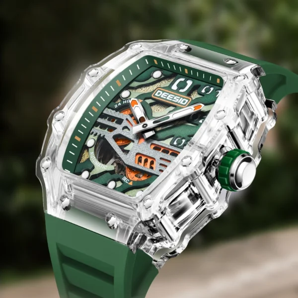 Sac0e6b917cb04946b865ee8668f5e37et.webp Deesio Luxury Fashion Watches Men Top Brand Automatic Mechanical TR-90 Carbon Crystal Case Watch Unique Design Waterproof Clock - Image 1