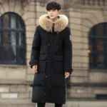 New Winter Couple White Duck Down Windproof Parkas Down Jacket Men's Long Thickened Extreme Winter Coat Oversized Fur Collar - Image 6