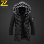 Men Parka Coat 2025 Hooded Trendy Windproof Outdoor Skiing Warm Winter Jacket Travel Snow Sports Lightweight Long Down Jacket - Image 4