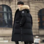 New Winter Couple White Duck Down Windproof Parkas Down Jacket Men's Long Thickened Extreme Winter Coat Oversized Fur Collar - Image 3