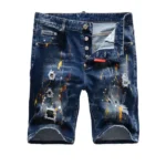 New Fashion Summer Male Denim Jeans Shorts Italian High Street Style Men Blue Straight Ripped Denim Shorts Jeans Casual Jeans 42 - Image 9