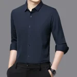 Premium Men's Ultra-Stretch Shirt - High-Quality Silky Business Formal Long-Sleeve Shirt for Social and Casual Wear - Image 12