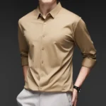 Premium Men's Ultra-Stretch Shirt - High-Quality Silky Business Formal Long-Sleeve Shirt for Social and Casual Wear - Image 19