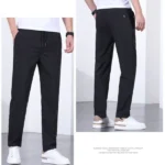 Men's Quick-drying Pants, Drawstring Elastic Waist, Casual Trousers, Loose Straight Pants, Summer New Fashion, Trendy - Image 3