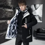 Winter Men's Long Down Jacket Fashion Male Thermal Parkas Coats Casual Men Classic Fur Collar Warm Padded Jackets Clothing 5XL