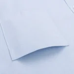 Men's French cufflink shirt loose version light blue white business formal men's shirt with pocket - Image 4