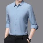Premium Men's Ultra-Stretch Shirt - High-Quality Silky Business Formal Long-Sleeve Shirt for Social and Casual Wear - Image 15