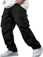 2024 Amazon Summer New Men's Work Pants European and American Independent Station Drawstring Multi Pocket Casual Pants - Image 4
