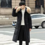New Winter Couple White Duck Down Windproof Parkas Down Jacket Men's Long Thickened Extreme Winter Coat Oversized Fur Collar - Image 4